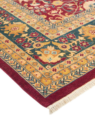 Traditional Mogul Purple Wool Area Rug 8' 2" x 10' 0" - Solo Rugs