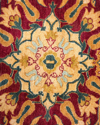 Traditional Mogul Purple Wool Area Rug 8' 2" x 10' 0" - Solo Rugs