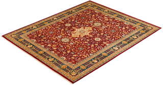 Traditional Mogul Purple Wool Area Rug 8' 2" x 10' 0" - Solo Rugs