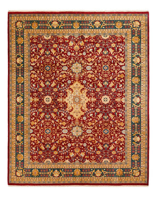 Traditional Mogul Purple Wool Area Rug 8' 2" x 10' 0" - Solo Rugs