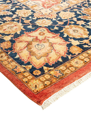 Traditional Mogul Orange Wool Area Rug 7' 10" x 10' 2" - Solo Rugs