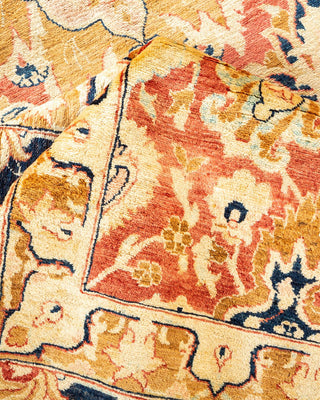 Traditional Mogul Orange Wool Area Rug 7' 10" x 10' 2" - Solo Rugs