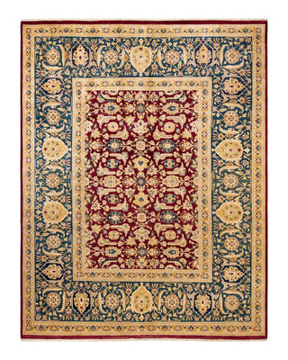 Traditional Mogul Red Wool Area Rug 8' 2" x 10' 6" - Solo Rugs