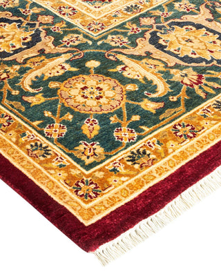 Traditional Mogul Red Wool Area Rug 6' 1" x 9' 6" - Solo Rugs