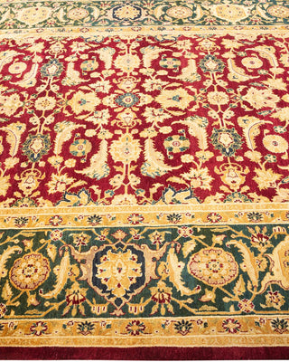 Traditional Mogul Red Wool Area Rug 6' 1" x 9' 6" - Solo Rugs