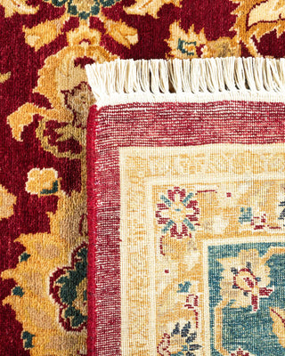 Traditional Mogul Red Wool Area Rug 6' 1" x 9' 6" - Solo Rugs