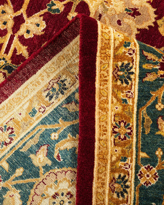 Traditional Mogul Red Wool Area Rug 6' 1" x 9' 6" - Solo Rugs