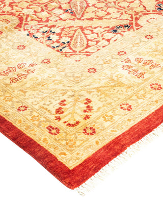 Traditional Mogul Orange Wool Area Rug 6' 2" x 8' 6" - Solo Rugs