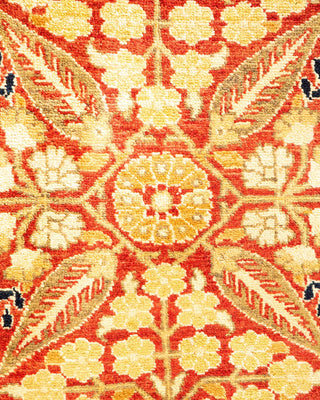 Traditional Mogul Orange Wool Area Rug 6' 2" x 8' 6" - Solo Rugs