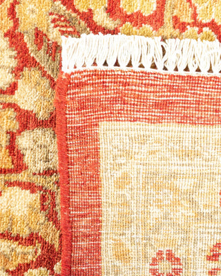 Traditional Mogul Orange Wool Area Rug 6' 2" x 8' 6" - Solo Rugs