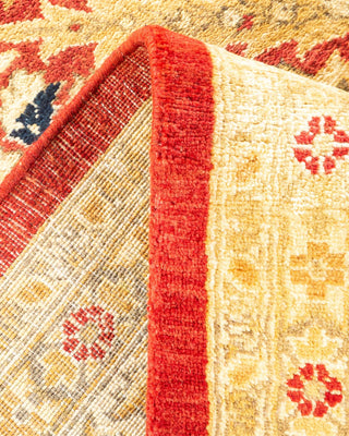 Traditional Mogul Orange Wool Area Rug 6' 2" x 8' 6" - Solo Rugs