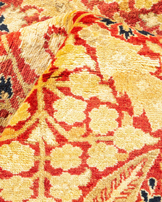 Traditional Mogul Orange Wool Area Rug 6' 2" x 8' 6" - Solo Rugs