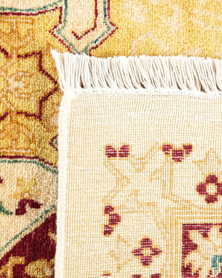 Traditional Mogul Ivory Wool Area Rug 6' 1" x 9' 1" - Solo Rugs