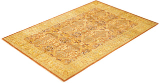 Traditional Mogul Brown Wool Area Rug 6' 3" x 9' 2" - Solo Rugs