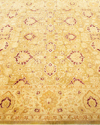 Traditional Mogul Green Wool Area Rug 6' 2" x 8' 10" - Solo Rugs