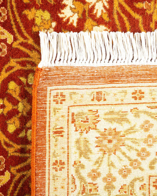 Traditional Mogul Orange Wool Runner 3' 2" x 12' 1" - Solo Rugs