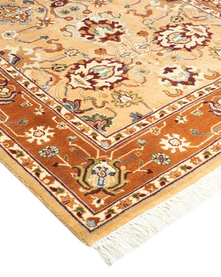 Traditional Mogul Yellow Wool Area Rug 2' 7" x 4' 2" - Solo Rugs