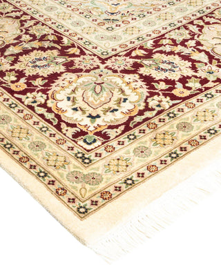 Traditional Mogul Ivory Wool Area Rug 9' 2" x 11' 10" - Solo Rugs