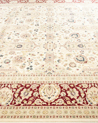 Traditional Mogul Ivory Wool Area Rug 9' 2" x 11' 10" - Solo Rugs