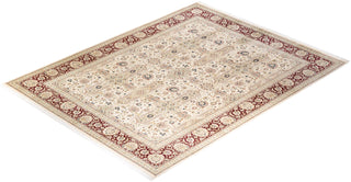 Traditional Mogul Ivory Wool Area Rug 9' 2" x 11' 10" - Solo Rugs