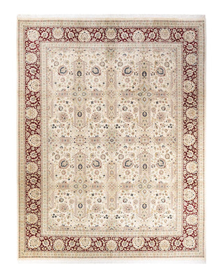 Traditional Mogul Ivory Wool Area Rug 9' 2" x 11' 10" - Solo Rugs