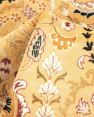 Traditional Mogul Yellow Wool Area Rug 4' 2" x 6' 5" - Solo Rugs