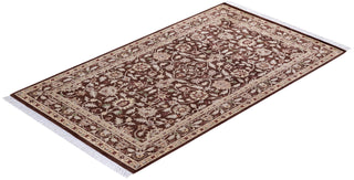 Traditional Mogul Brown Wool Area Rug 3' 1" x 5' 4" - Solo Rugs