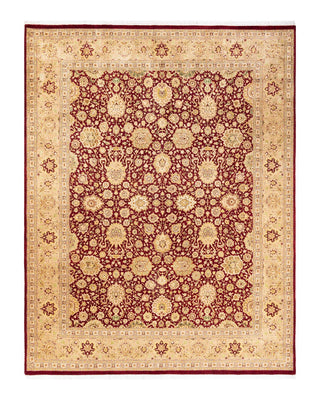 Traditional Mogul Red Wool Area Rug 8' 0" x 10' 4" - Solo Rugs