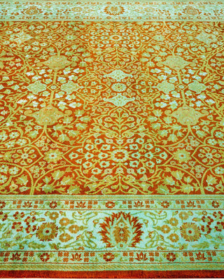 Contemporary Fine Vibrance Orange Wool Area Rug 5' 3" x 8' 2" - Solo Rugs
