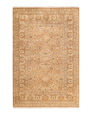 Traditional Mogul Brown Wool Area Rug 5' 2" x 7' 8" - Solo Rugs