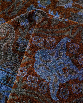 Contemporary Fine Vibrance Orange Wool Area Rug 3' 0" x 10' 9" - Solo Rugs