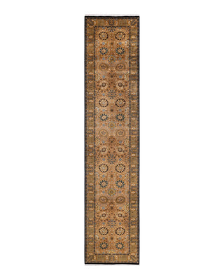 Traditional Mogul Brown Wool Runner 3' 0" x 14' 5" - Solo Rugs
