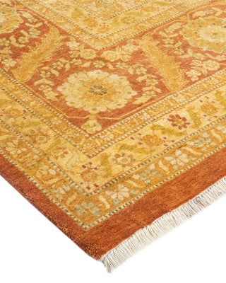 Traditional Mogul Brown Wool Area Rug 9' 1" x 13' 1" - Solo Rugs