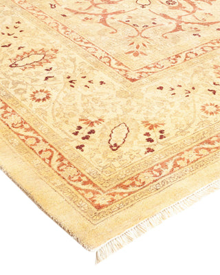 Traditional Mogul Beige Wool Area Rug 8' 2" x 10' 2" - Solo Rugs