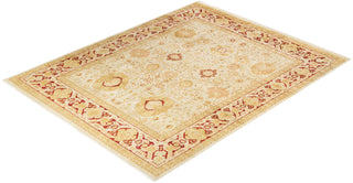 Traditional Mogul Ivory Wool Area Rug 8' 1" x 10' 2" - Solo Rugs