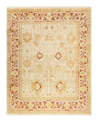 Traditional Mogul Ivory Wool Area Rug 8' 1" x 10' 2" - Solo Rugs