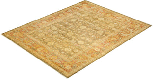 Traditional Mogul Green Wool Area Rug 8' 3" x 10' 5" - Solo Rugs