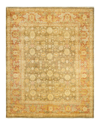 Traditional Mogul Green Wool Area Rug 8' 3" x 10' 5" - Solo Rugs