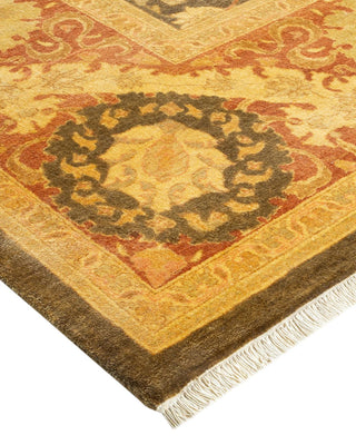 Traditional Mogul Green Wool Area Rug 8' 2" x 10' 1" - Solo Rugs