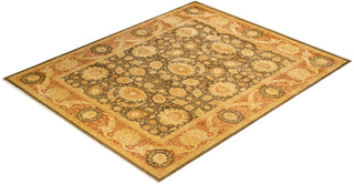 Traditional Mogul Green Wool Area Rug 8' 2" x 10' 1" - Solo Rugs