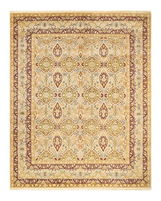 Traditional Mogul Ivory Wool Area Rug 8' 1" x 10' 1" - Solo Rugs