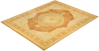Traditional Mogul Orange Wool Area Rug 8' 4" x 10' 3" - Solo Rugs
