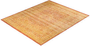Traditional Mogul Orange Wool Area Rug 8' 3" x 9' 10" - Solo Rugs