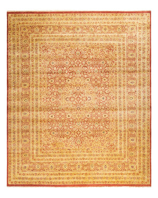 Traditional Mogul Orange Wool Area Rug 8' 3" x 9' 10" - Solo Rugs