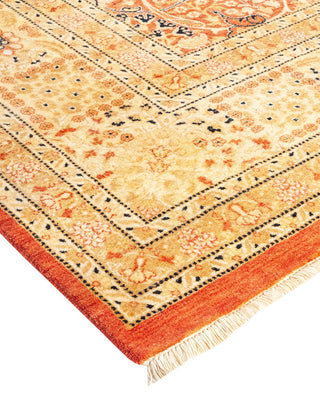 Traditional Mogul Orange Wool Area Rug 8' 2" x 10' 7" - Solo Rugs
