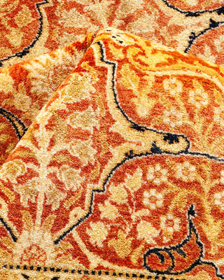 Traditional Mogul Orange Wool Area Rug 8' 2" x 10' 7" - Solo Rugs