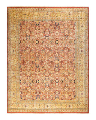 Traditional Mogul Orange Wool Area Rug 8' 2" x 10' 7" - Solo Rugs