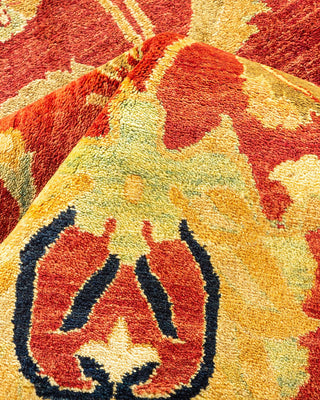 Traditional Mogul Orange Wool Area Rug 8' 1" x 10' 3" - Solo Rugs