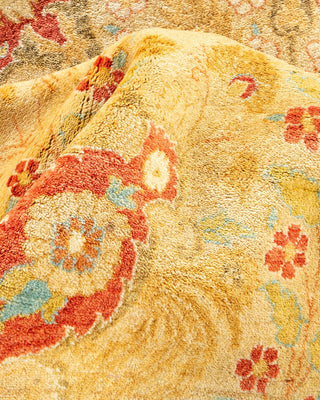Traditional Mogul Yellow Wool Area Rug 8' 2" x 10' 4" - Solo Rugs