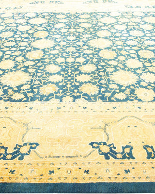Traditional Mogul Blue Wool Area Rug 8' 4" x 9' 10" - Solo Rugs